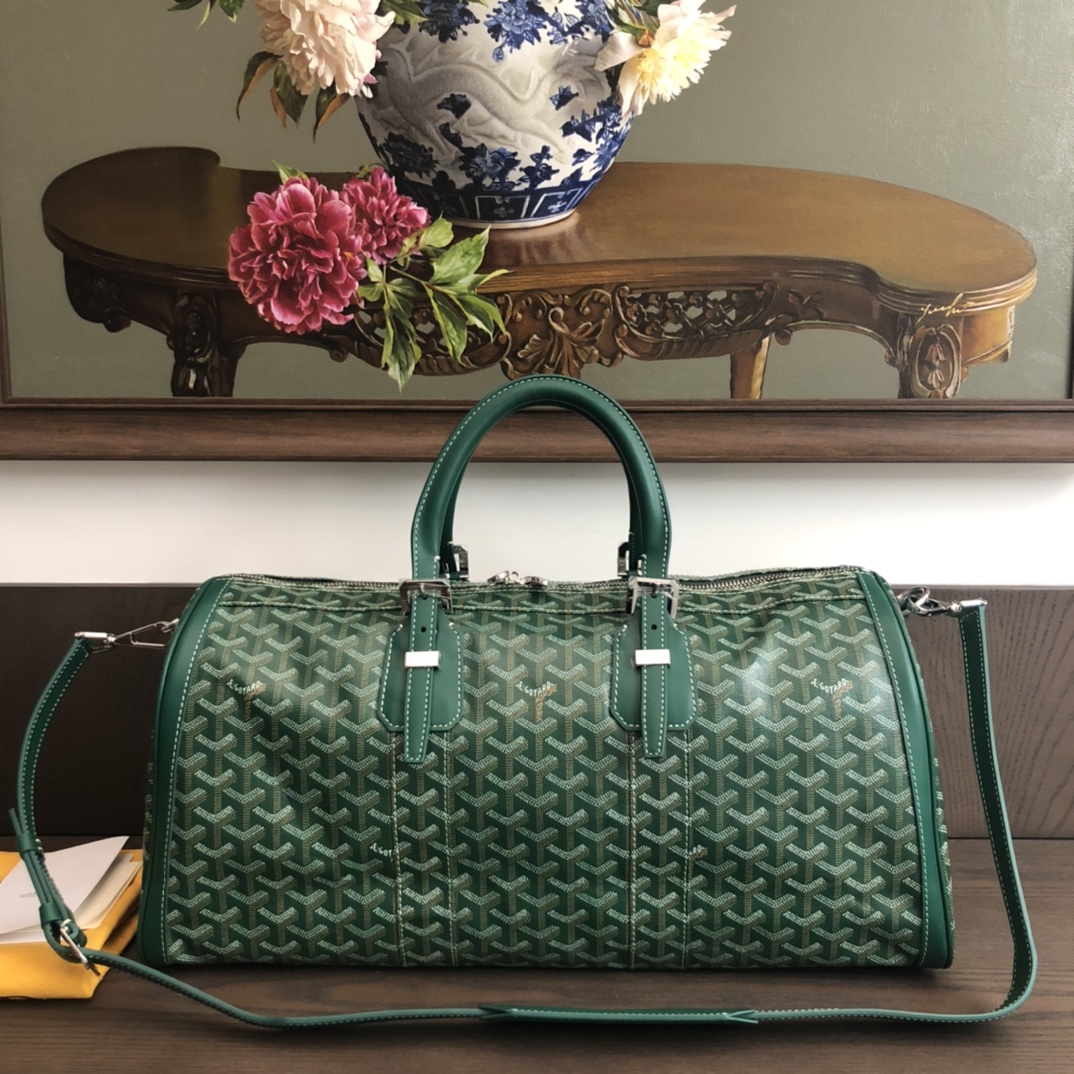 Green goyard shop duffle bag